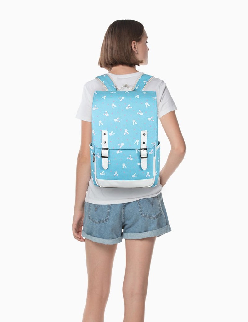 Leaper Bunny Backpack Laptop Backpack Rabbit Bag School Bag Small Backpack Satchel Purple L - Image 4